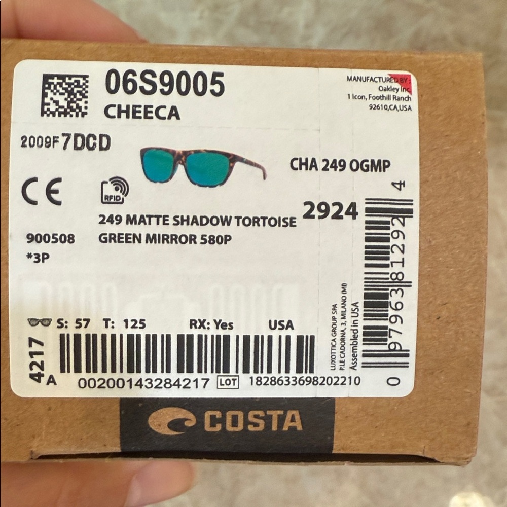 Costa Dark Frame Sunglasses with Vibrant Green Lenses - Picture 4 of 4